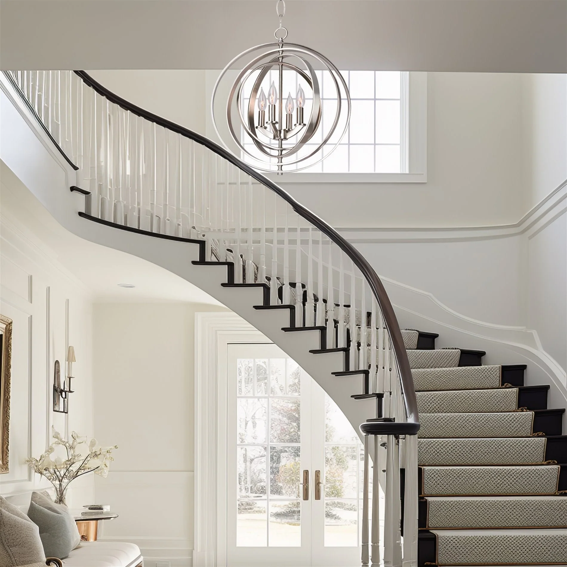 Orbits 21 4-Light Modern Sphere/Orb Chandelier