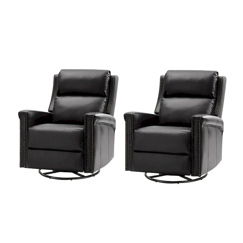 Tobias Traditional Swivel And Rocker Power Recliner Set of 2 by HULALA HOME
