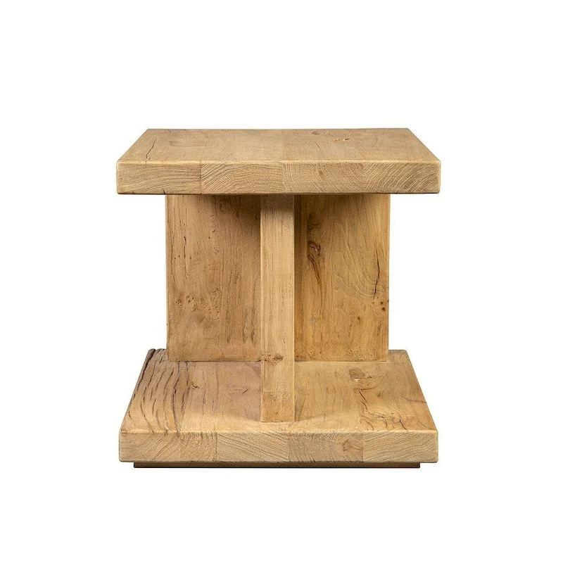 Bridges Reclaimed Elm Side Table, Natural
