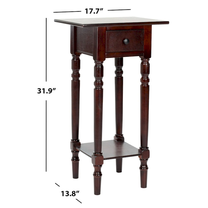 SAFAVIEH Arrie Black Accent Table - 17.7 x 13.8 x 31.9 - 18Wx14Dx32H