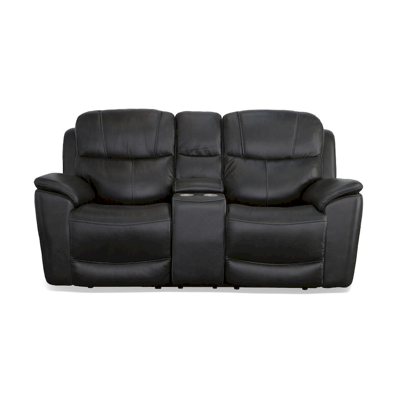Crew Leather Power Reclining Zero Gravity Loveseat with Console, Power Headrests & Lumbar by Flexsteel