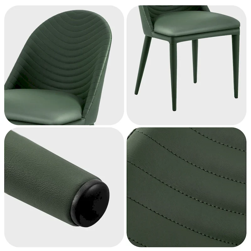 Fully Assembled Microfiber Leather Upholstered Dining Chairs, Set of 2 - 22.44D x 18.5W x 32.28H