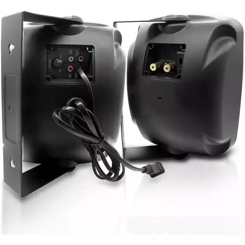 Pyle 5.25 Inch 2 Way Outdoor Waterproof Mountable Wireless Bluetooth Dual Speakers - Black