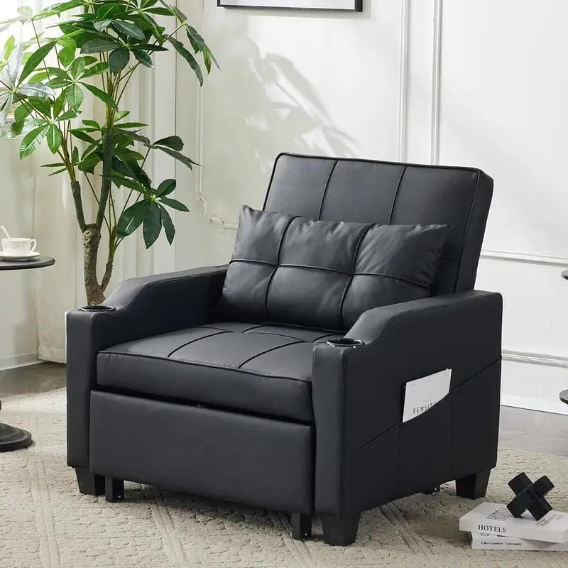 Chair Bed, Sleeper Sofa Chair Bed 3 in 1, Adjustable Recliner,Armchair, Sofa, Bed, Linen