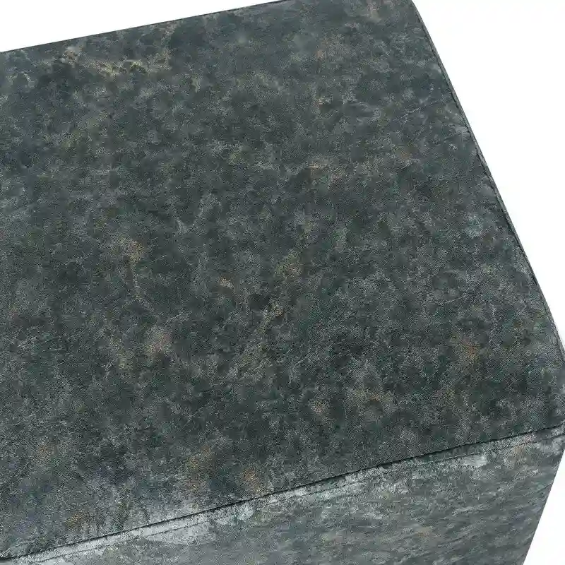 Adeco Square Ottoman Vanity Stool Fabric Upholstered Footrest Footstool