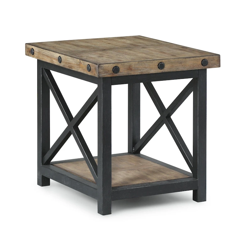 Homestyles Carpenter Brown Wood End Table - 21 x 23 x 25