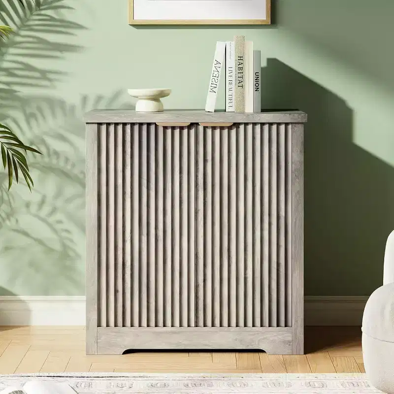 Buffet Sideboard Cabinet with Fluted Doors, Adjustable Shelves, Modern Accent Storage Console for Dining Room, Living Room, Hallway