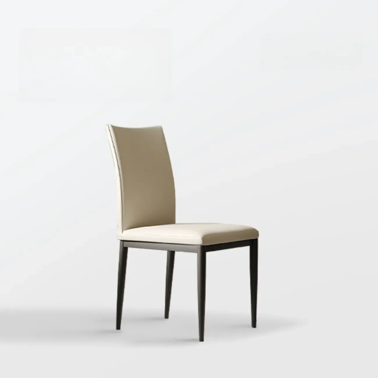 Modern Faux Leather Upholstered Solid Back Dining Chair