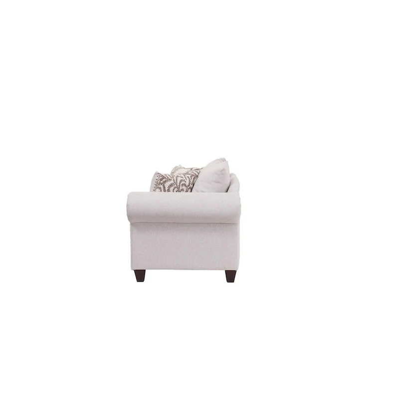 Off-White Traditional Flare Arm Loveseat, 2-Seat