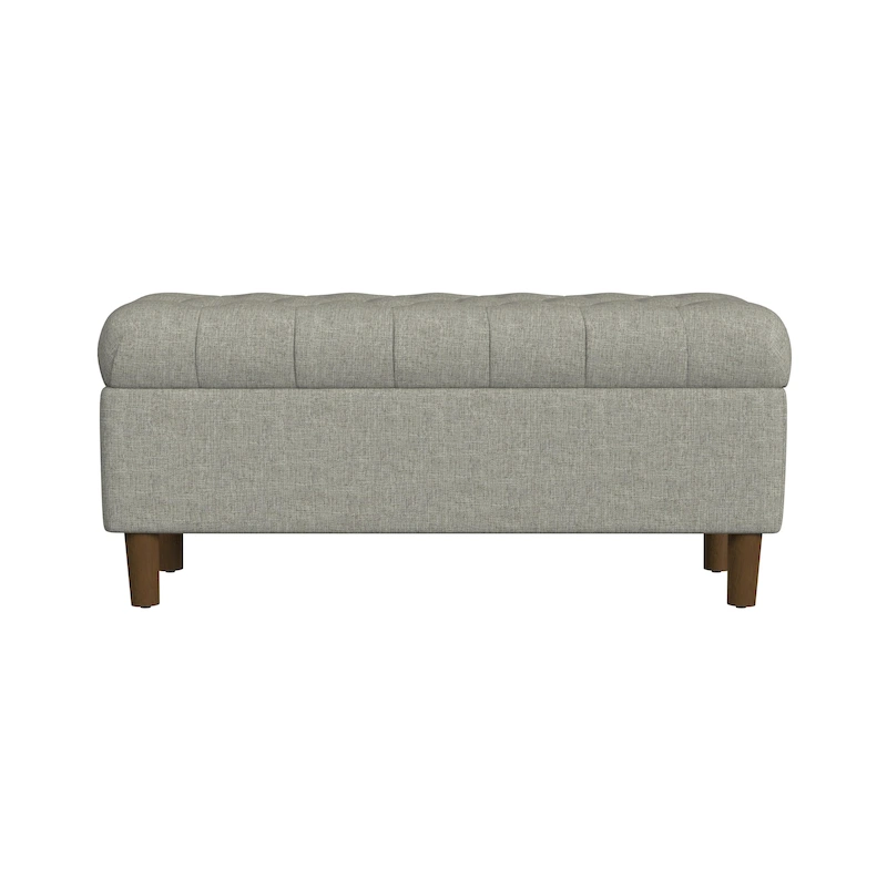 HomePop Button Tufted Top Storage Bench with Wood Legs