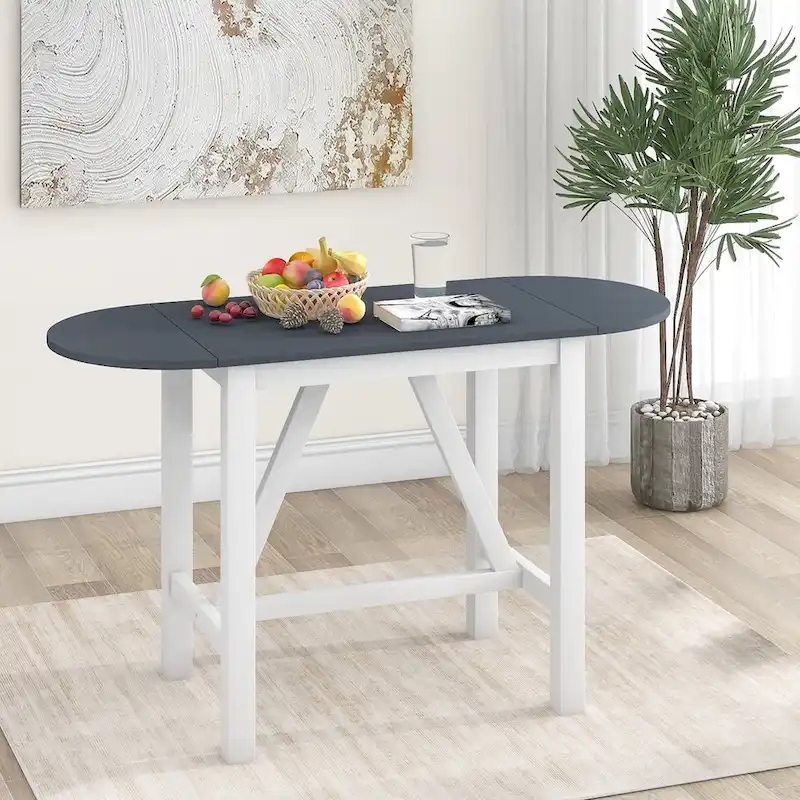 3-Piece Wood Counter Height Drop Leaf Dining Table Set