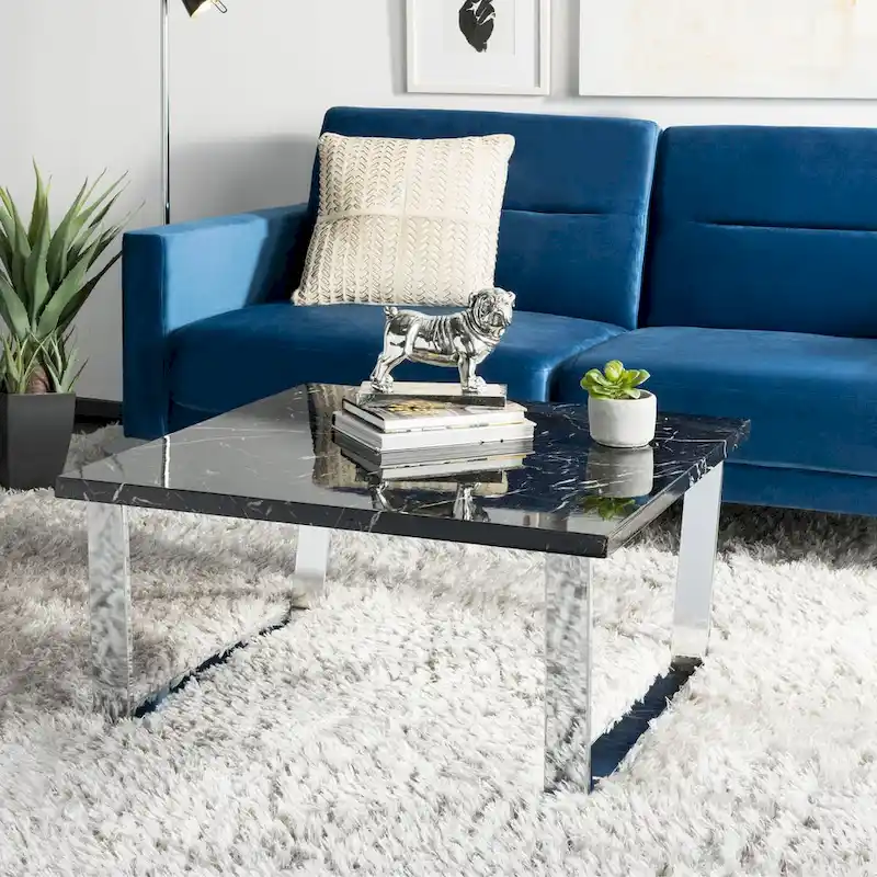 SAFAVIEH Bea Black/ Brass Square Coffee Table - 31.5  x 31.5  x 15.8  - 32Wx32Dx16H