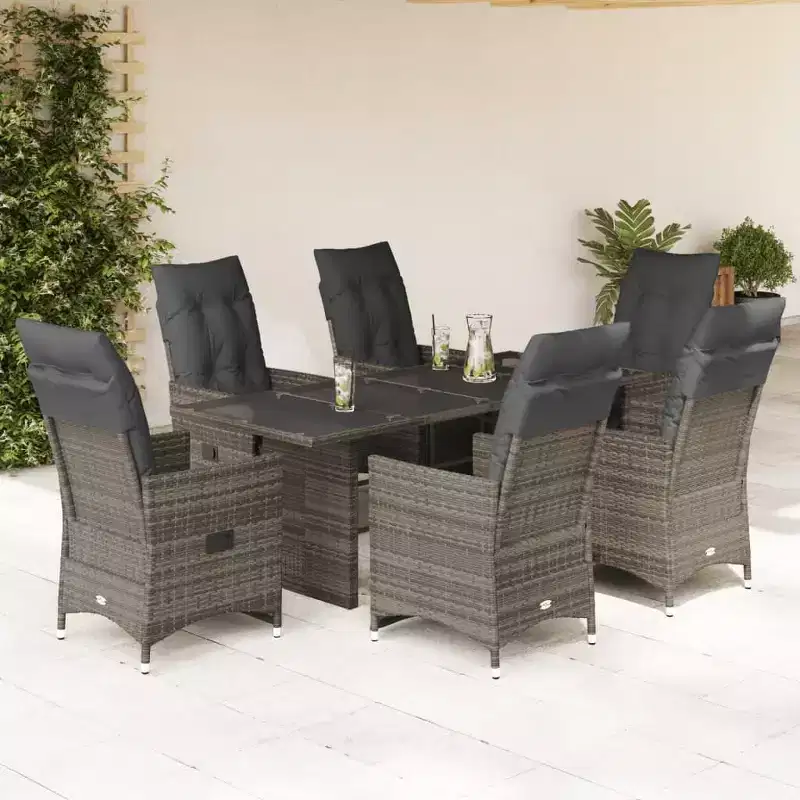 vidaXL Bistro Set PE rattan, powder-coated steel, solid acacia wood