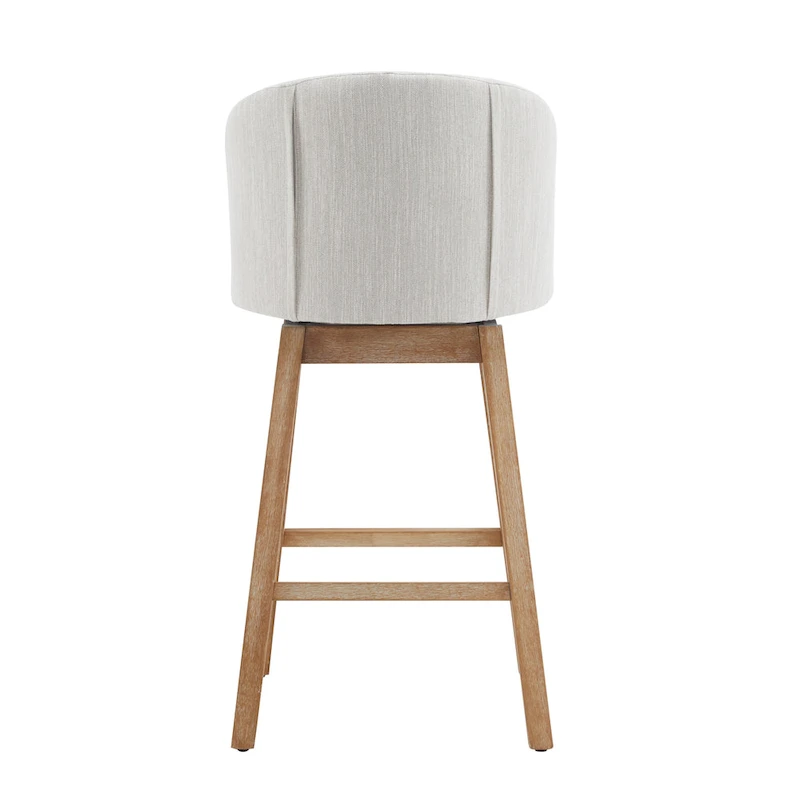 Roomfitters 33.25 Swivel Upholstered Counter Stools, Set of 2 Armless Bar Chairs with Rubberwood Frame and Footrest