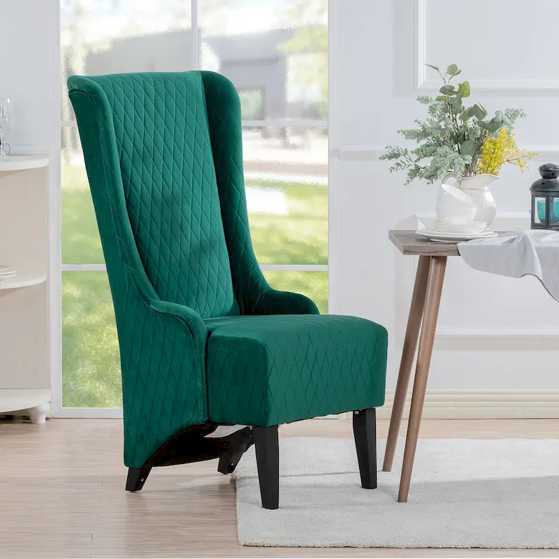 Upholstered Accent Chair with Wood Legs