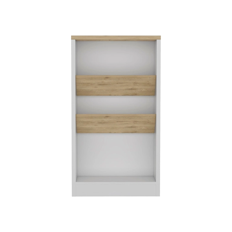 Kitchen Island Dozza, Three Shelves, Black Wengue / Light Oak Finish