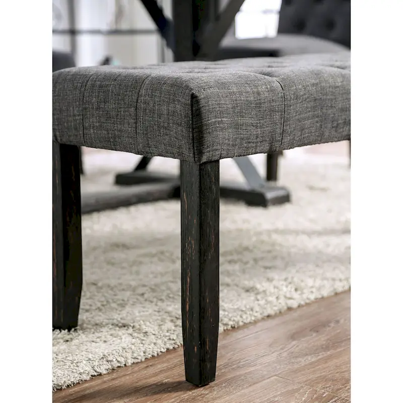 Chalwa Rustic Wood Upholstered 6-Piece Dining Set with Table and 4 Chairs and 1 Bench by Copper Grove