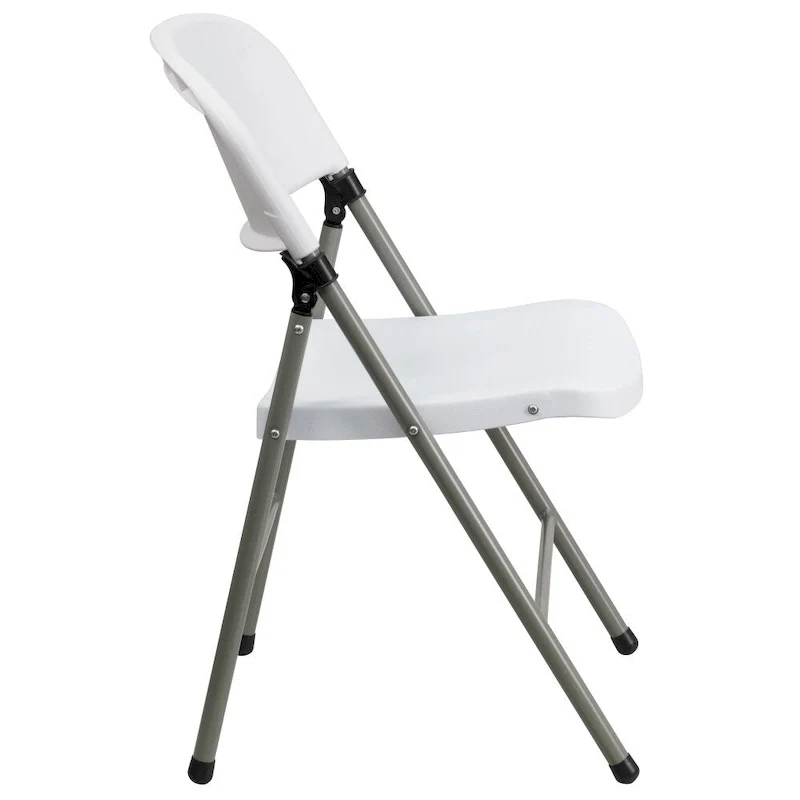 2 PK 330 lb. Capacity Plastic Folding Chair with Charcoal Frame