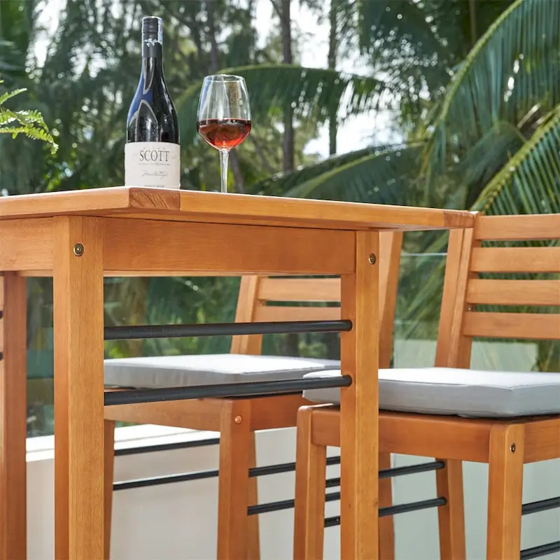 46  L x 24  W x 42  H Patio Wood Bar Table