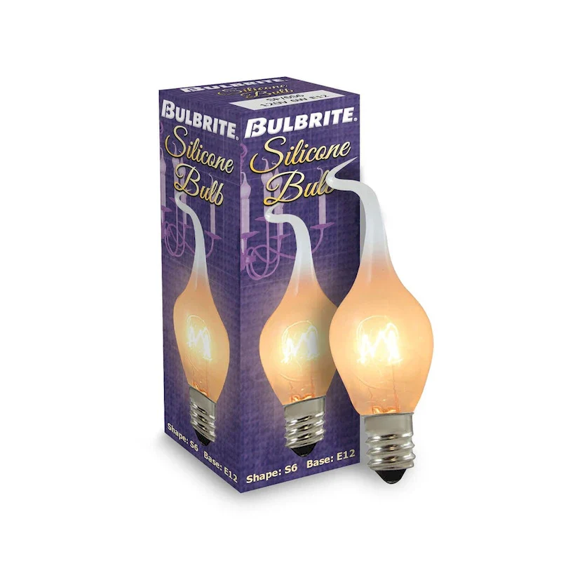 Bulbrite Silicone & Flicker Pack of (25) 6 Watt Dimmable Silicone S6 Candelabra (E12) Incandescent Bulb - 6 Watt
