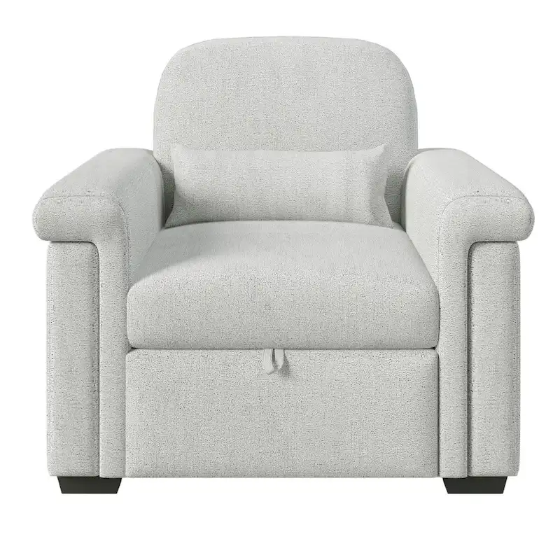 Living Room Lounger Chair 3 in 1 Convertible Sleeper Chair with Pillow