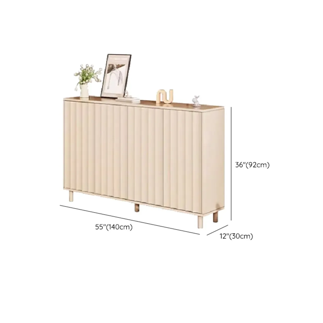 Modern White Closed Back Adjustable Wooden Shoe Cabinet