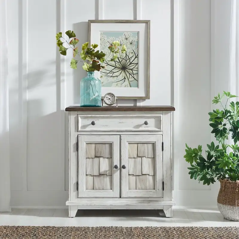 Riverstone White & Tobacco Accent Cabinet