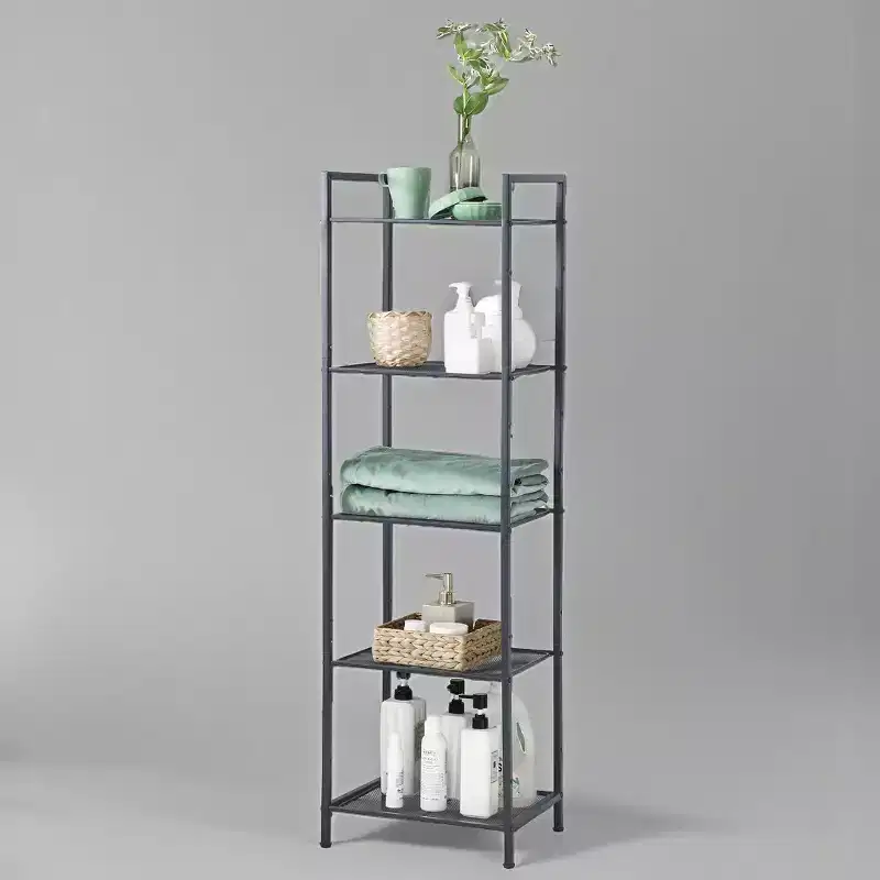 5-Tier Storage Rack, Bathroom Shelf, Extendable Plant Stand with Adjustable Shelf, for Bathroom, Living Room, Balcony, Kitchen