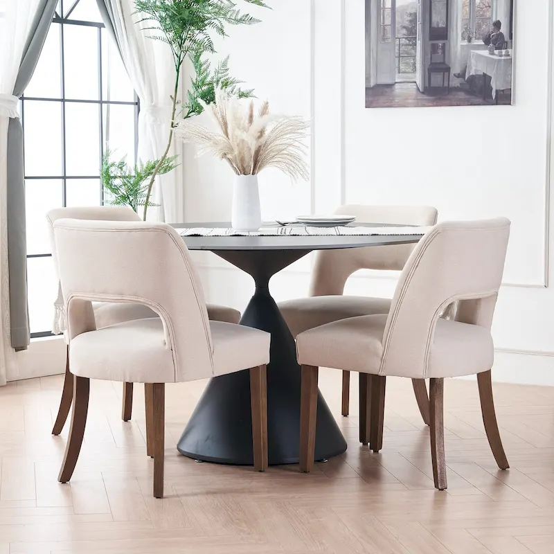 Set of 4 Fabric-upholstered Dining Chairs