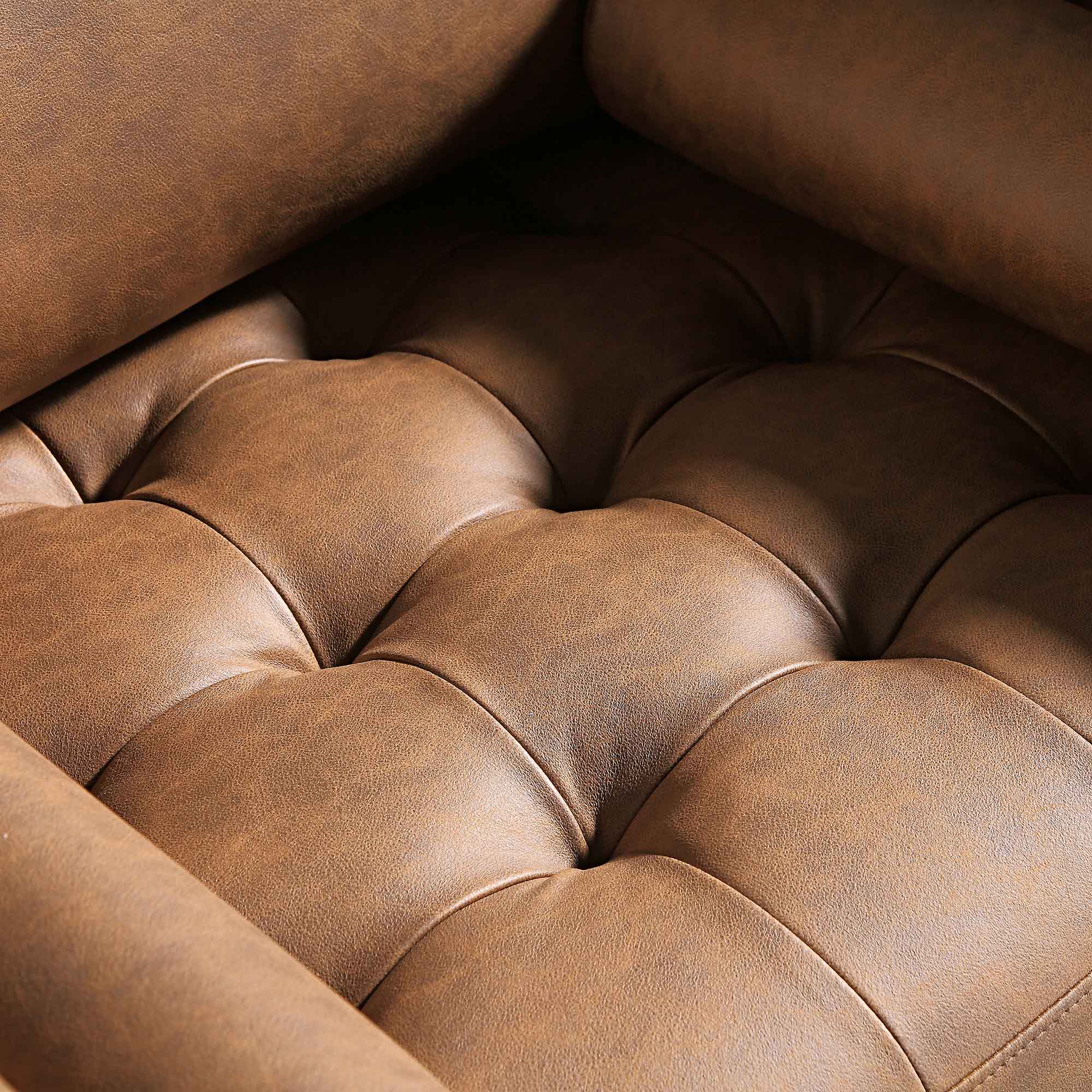 Armchair, Tan Faux Suede