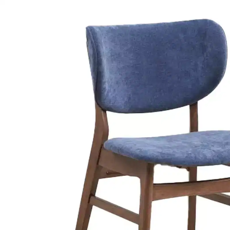 Acme Furniture Bevis Dining Chair Blue Fabric/Walnut Finish