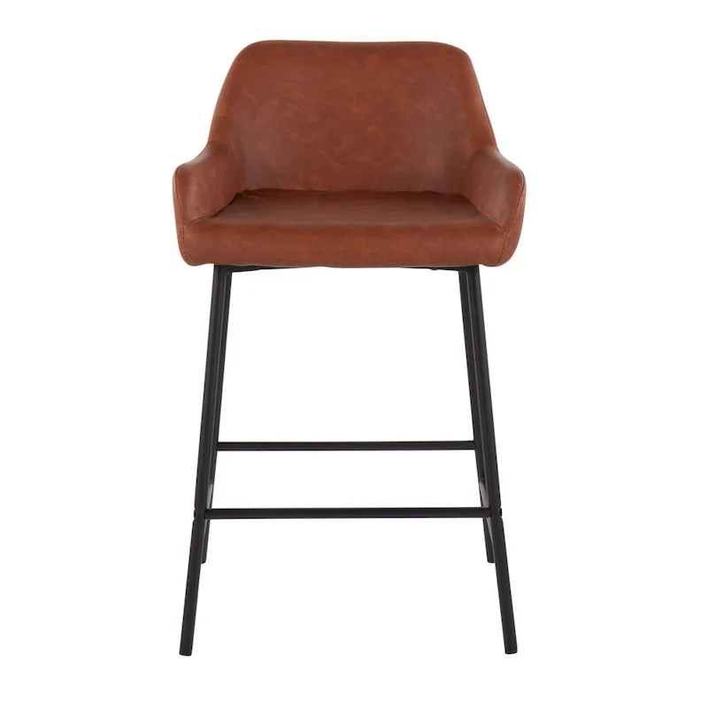 Carbon Loft Galotti Black Fixed-Height Upholstered Counter Stool - Set of 2