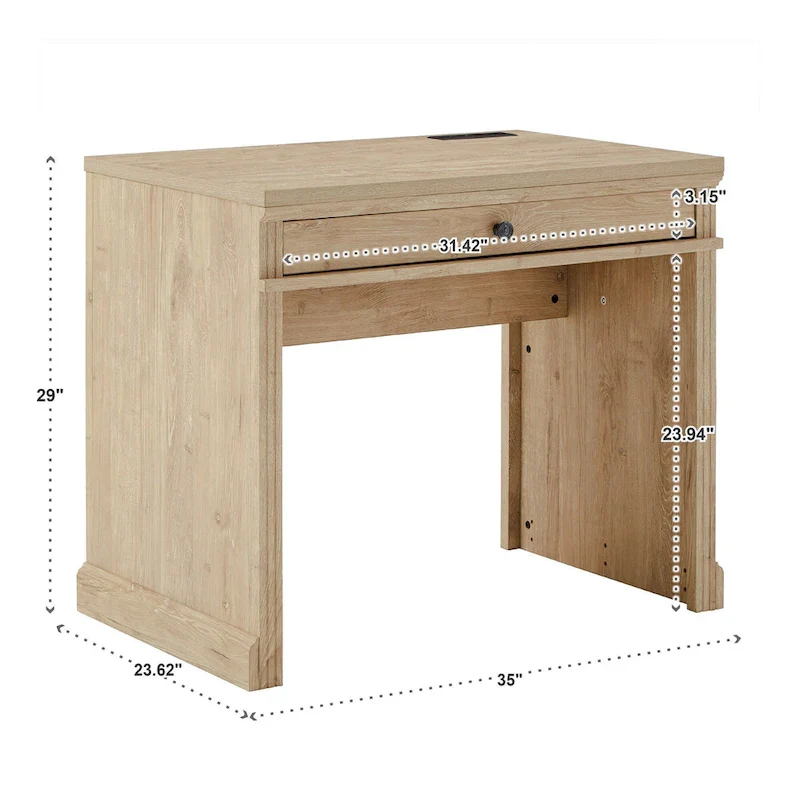 Hinesburg 35 in. Writing Desk with USB Charger by iNSPIRE Q Classic
