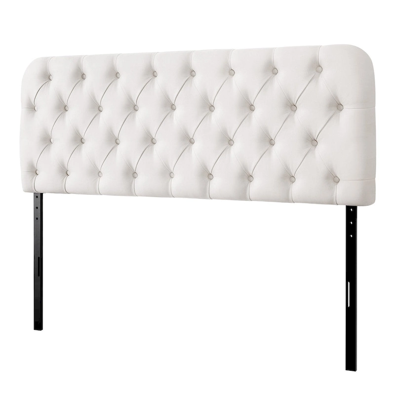 Button Tufted Upholstered Headboard Adjustable Height