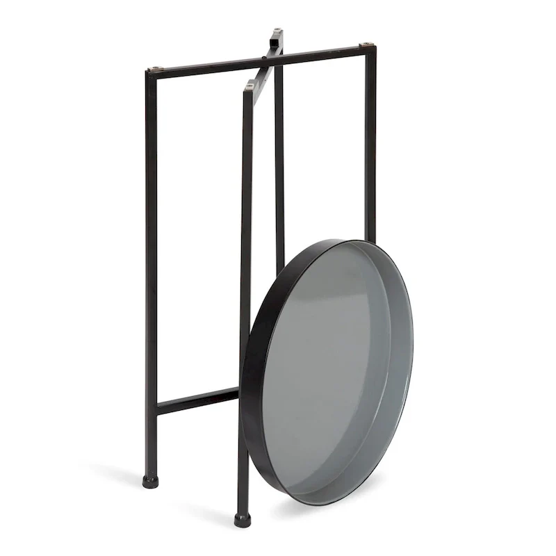 Celia Round Metal Tray/ Foldable Accent Table - 14x14x25.75
