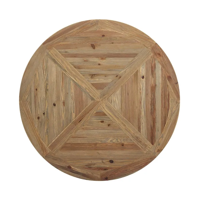 Column 59   Round Pine Wood Dining Table - Brown