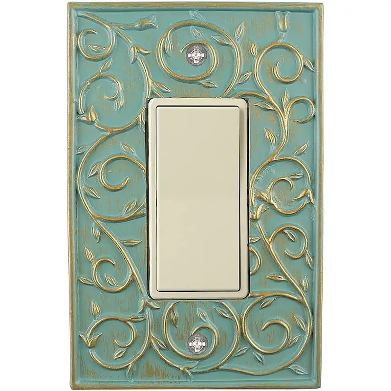 Meriville French Scroll 1 Rocker Wallplate, Single Switch Electrical Cover Plate