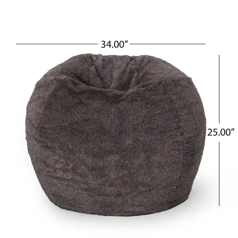 Greyrock Modern Glam Faux Fur Winter Bean Bag by Christopher Knight Home