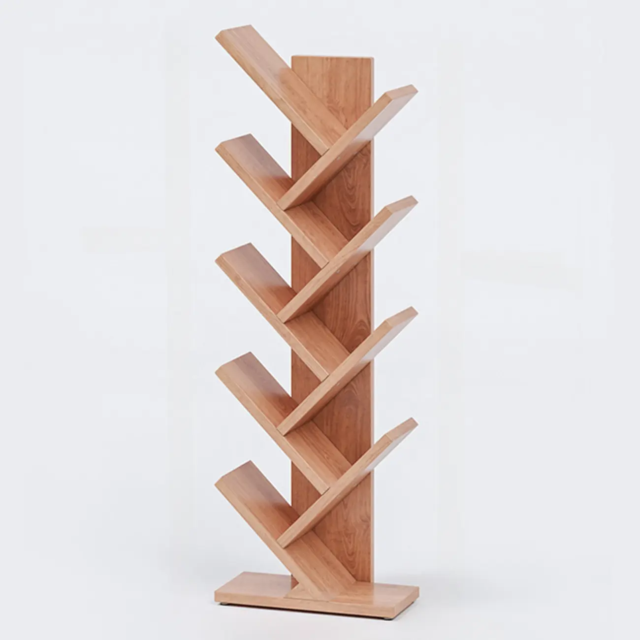 Black Wood Tree-Shaped Vertical Display Bookcase