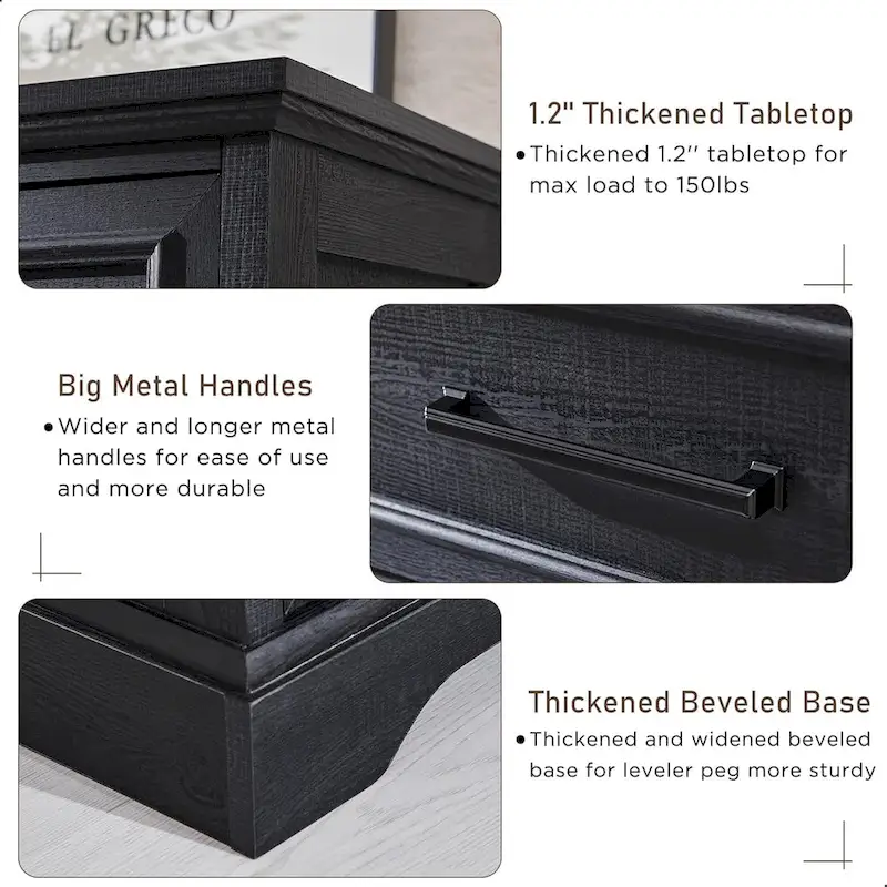 Farmhouse 6 Drawers Dresser Chests, Wood Rustic Chest of Drawers