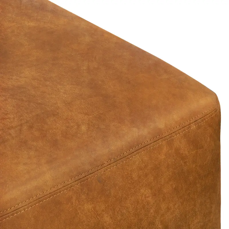 Poly & Bark Denver Leather Ottoman - Full Grain Genuine Italian Leather