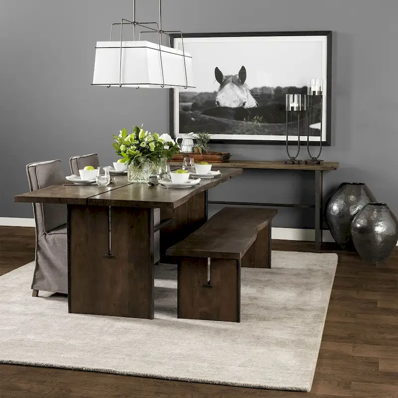 Brown Solid Wood Live-Edge Dining Bench – 70W x 17D x 18H Inches