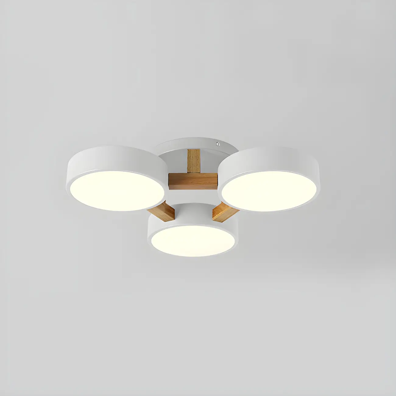 Green Drum Shade Semi Flush Ceiling Light 3-Gear Dimming
