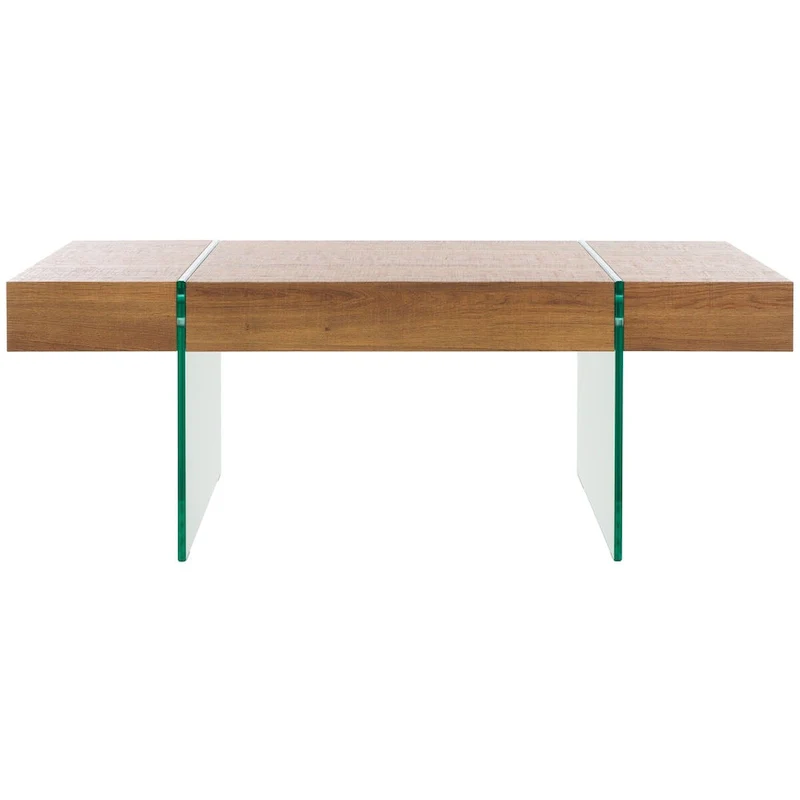 SAFAVIEH Pluma Glass Leg Rectangular Coffee Table - 43.3 W x 23.6 L x 15.7 H - 43Wx24Dx16H