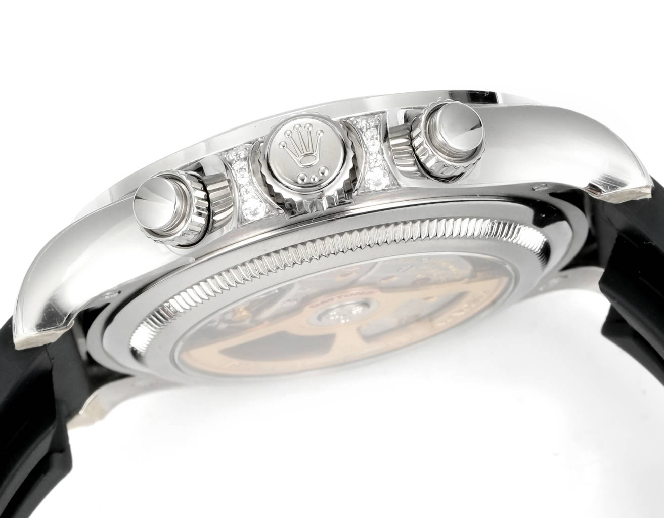 Side profile pushers and crown - replica rolex watches