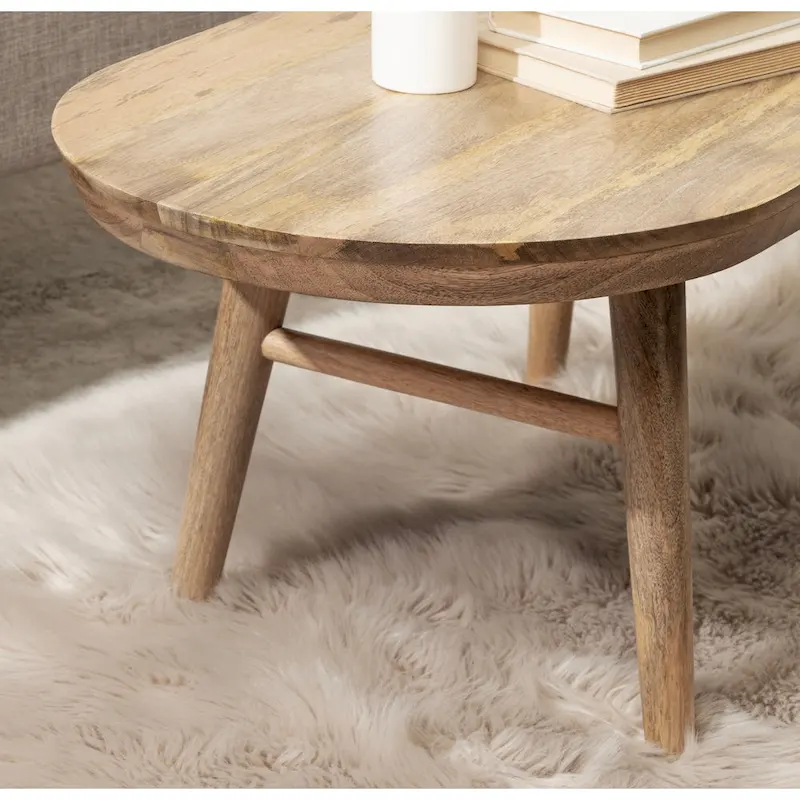 Kate and Laurel Conan Oval Wood Coffee Table