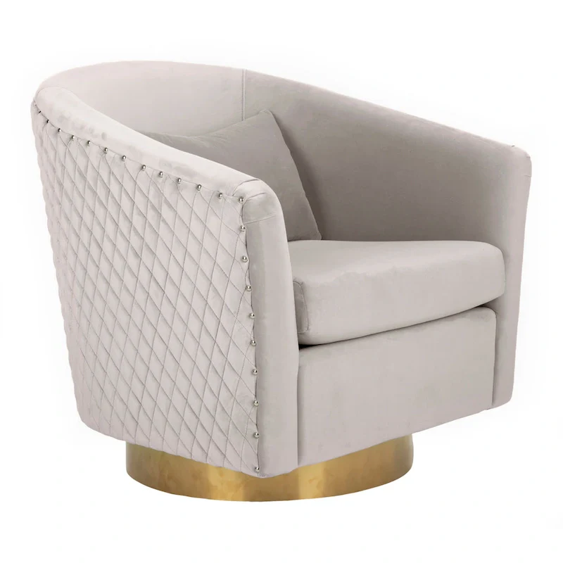 SAFAVIEH Couture Ikram Quilted Swivel Tub Chair - 30Wx32Dx30H