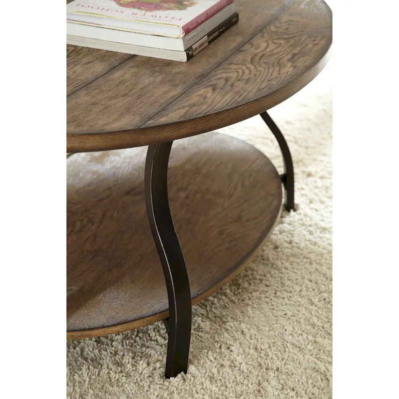 Steve Silver Buffalo Oval Wood and Metal Coffee Table