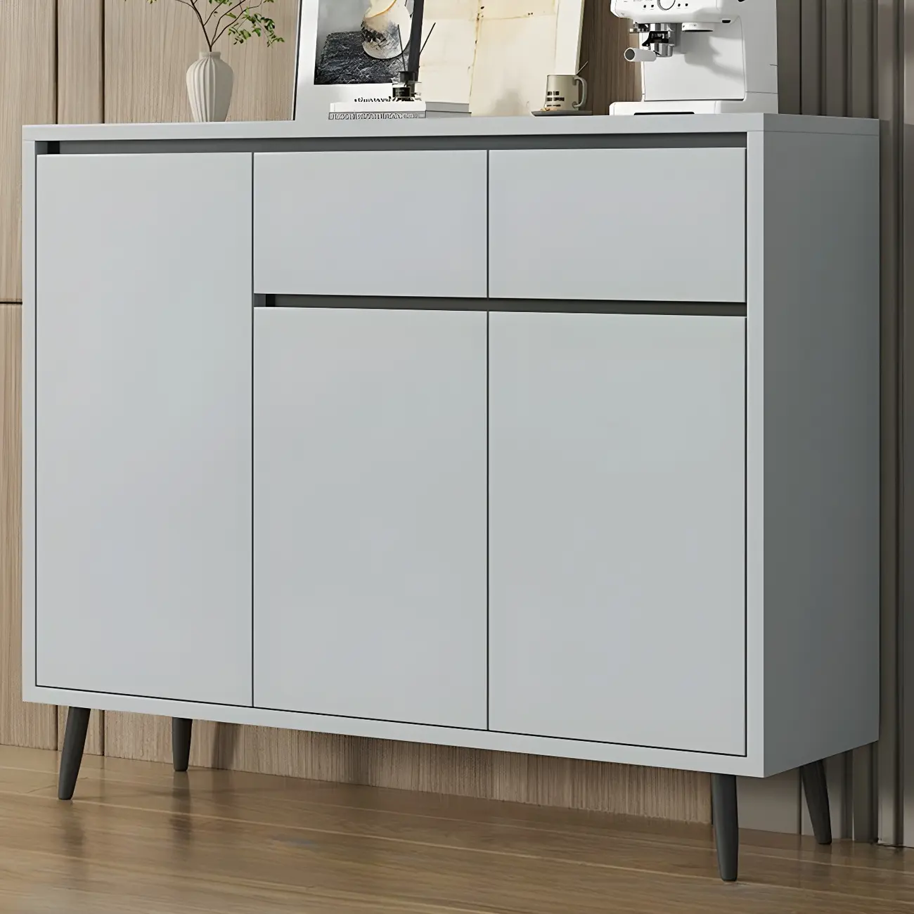 Modern Wooden Sideboard with Multi-Drawers and Cabinets