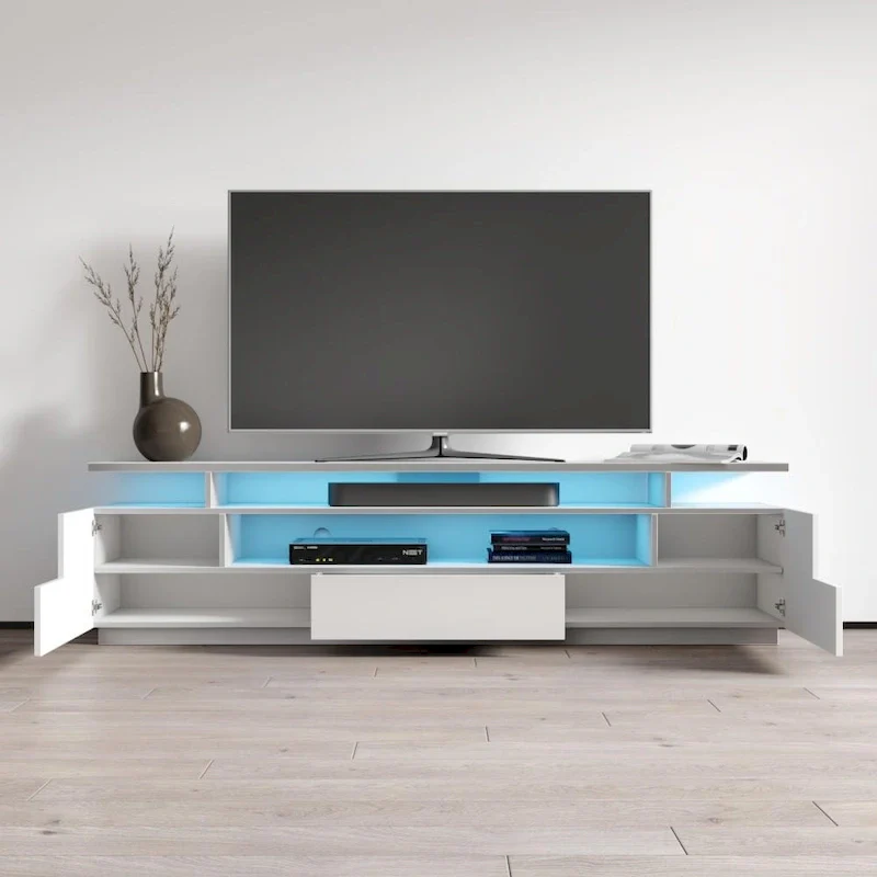 Strick & Bolton Sparkes 77-inch High Gloss TV Stand with LED Lights